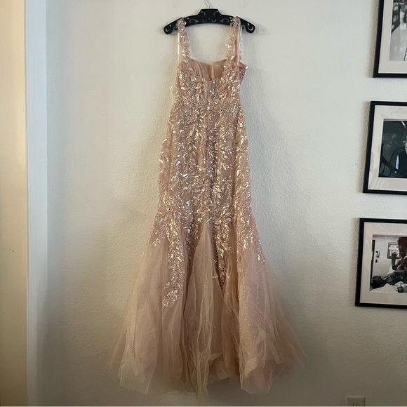 Mac Duggal Corset Detailed Embellished Gown Pink Prom Dress 20559 Size 2 NEW - Picture 5 of 9